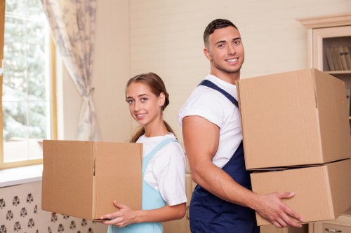 Professional movers assisting with a move in London